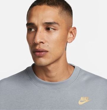NIKE  STANDARD ISSUE STACK LOGO CREW SUIT GREY