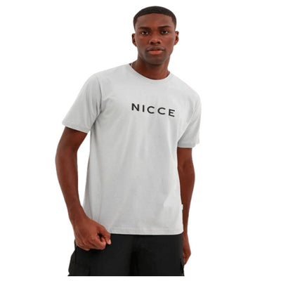 NICCE Compact Tee Oyster Grey Mens Short Sleeve Casual Crew Neck T-Shirt