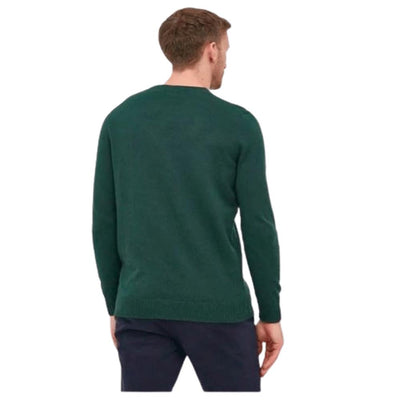 LYLE & SCOTT Men's Merino Crew Jumper Green Wool Knit Sweater Pullover