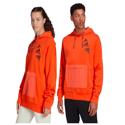 ADIDAS Men's Hoodie Orange Comfortable Casual Sportswear Sweatshirt