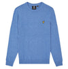 Lyle & Scott Sweat Jumper Mens Wool Merino Blue Smart Pullover Jumper