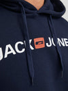 JACK & JONES Navy Blazer Hoodie - Men's Casual Logo Sweatshirt Pullover