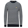 LYLE & SCOTT Navy Breton Stripe Jumper Men's Casual Sweater Top Size