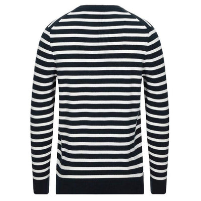 LYLE & SCOTT Navy Breton Stripe Jumper Men's Casual Sweater Top Size