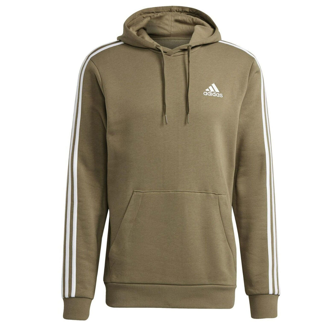 ADIDAS 3 STRIPE FLEECE OH HOODIE GREEN