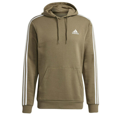 ADIDAS 3 STRIPE FLEECE OH HOODIE GREEN