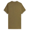 Fred Perry Twin Tipped Tee Green Cotton Men's T-Shirt - Classic Fit Top