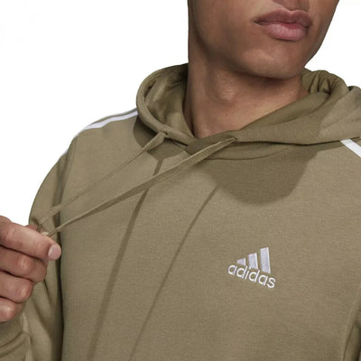 ADIDAS 3 STRIPE FLEECE OH HOODIE GREEN