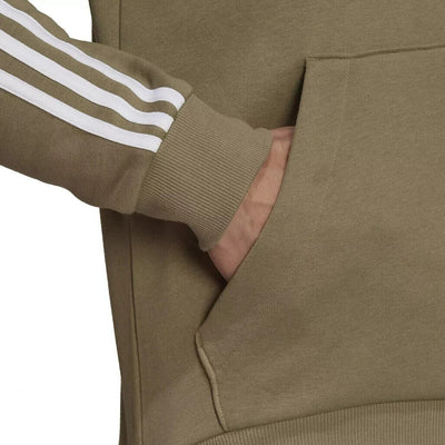 ADIDAS 3 STRIPE FLEECE OH HOODIE GREEN