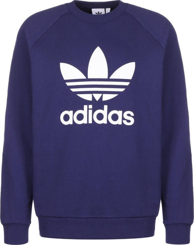 Adidas Mens Jumper Trefoil Sweatshirt Navy Pullover Gym Jumper Casual Sweat Top