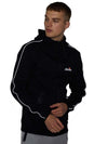 Ellesse Mens Hoodie Full Zip Tracksuit Top Ornari Black Hoody Hood Black Cotton - MRGOUTLETS