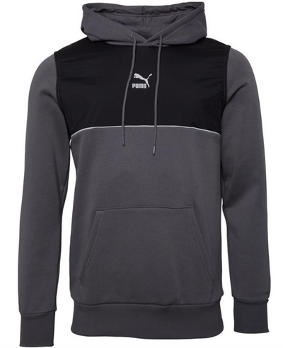 Puma Hoodie Mens CLSX Gym Running Pullover Hoody Grey Black Long Sleeve Hoodie - MRGOUTLETS