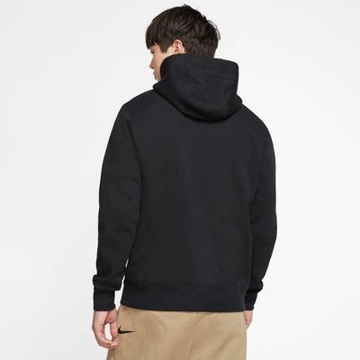 Nike Mens Hoodie Black Gym Pullover Hoodie Club Fleece Hoodie Black Running Top - MRGOUTLETS