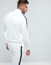 Nike Jacket White Mens Tribute Track Top Full Zip Jacket White Gym Running Top - MRGOUTLETS