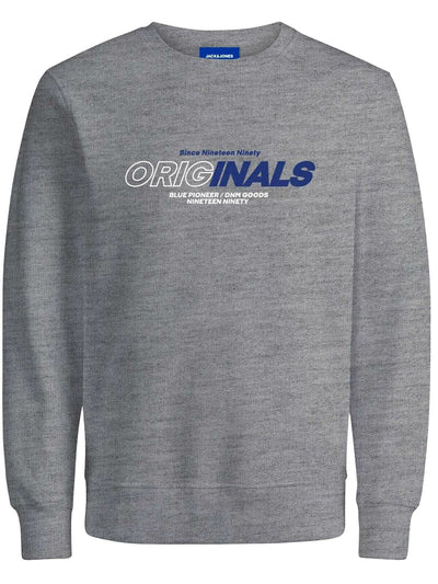Jack Jones Crew Neck Sweat Gym Pullover Casual Jumprer Light Grey