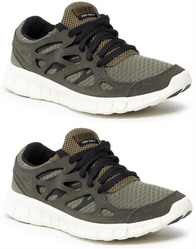 Nike Trainers Free Run 2 Sequoia Trainers Unisex Olive Lace Up Sneakers