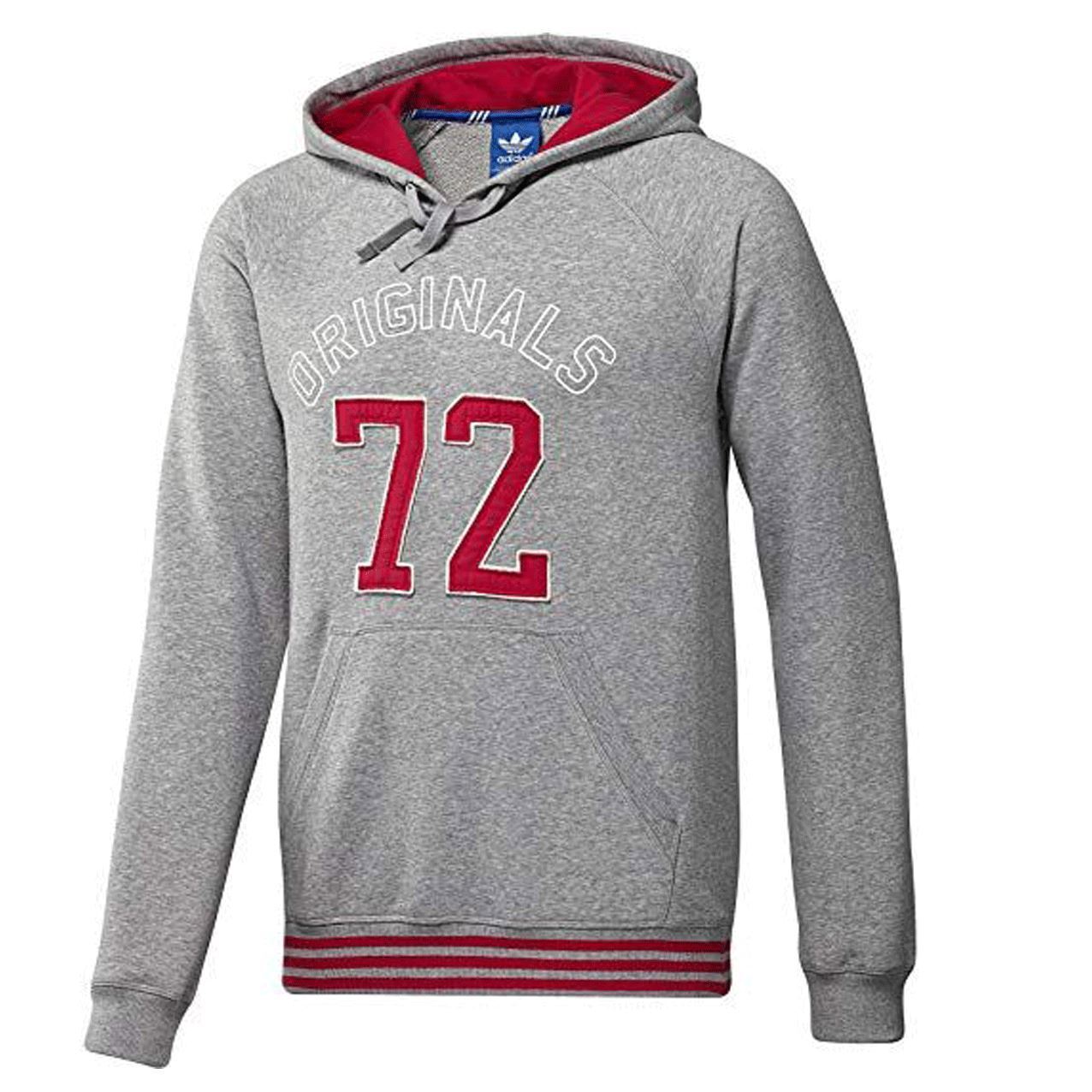 Adidas Mens Hoodie Gym Running Hoody Grey Hoodie Long Sleeve Hoodie - MRGOUTLETS