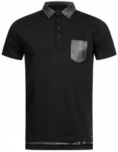 Diesel T Shirt Mens Black Collared T-Shirt Short Sleeve Casual Smart Tee - MRGOUTLETS