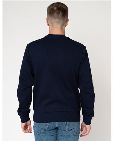 Lacoste Mens Crew Neck Sweater Navy Fleece Sweater Long Sleeve Jumper