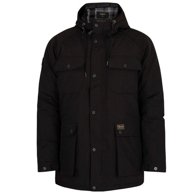 Superdry Mountain Padded Men's Parka Jacket Black Hooded Jacket - MRGOUTLETS