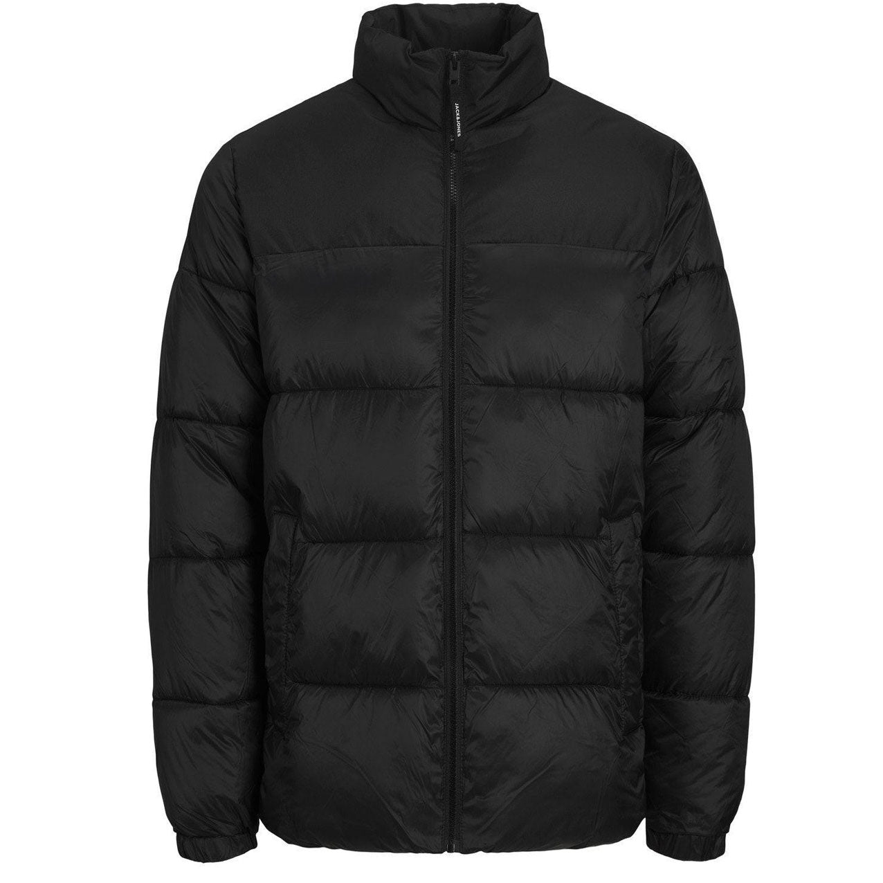 Jack & Jones Jacket Puffer Coat Mens Black Winter Coat Full Zip Jacket
