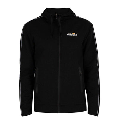 Ellesse Mens Hoodie Full Zip Tracksuit Top Ornari Black Hoody Hood Black Cotton - MRGOUTLETS