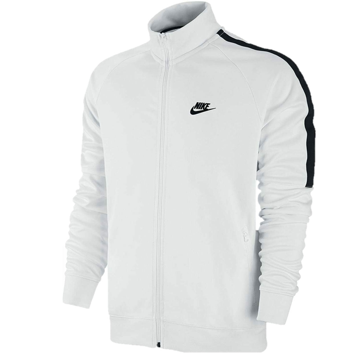 Nike Jacket White Mens Tribute Track Top Full Zip Jacket White Gym Run -  MRGOUTLETS