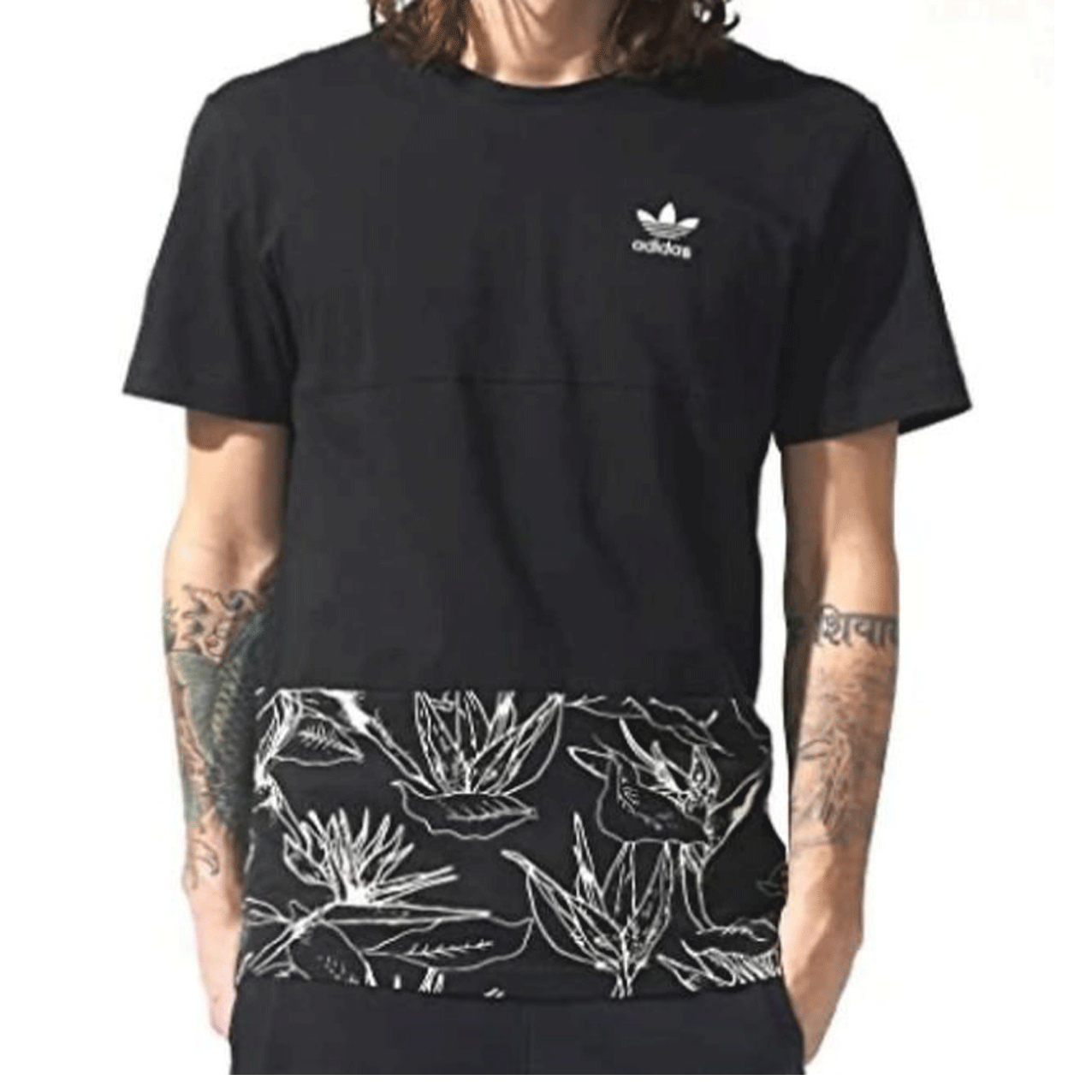 ADIDAS LEAF BAND DESIGN TEE BLACK