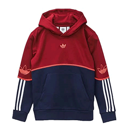 ADIDAS JUNIOR OH HOODIE BURGUNDY/NAVY
